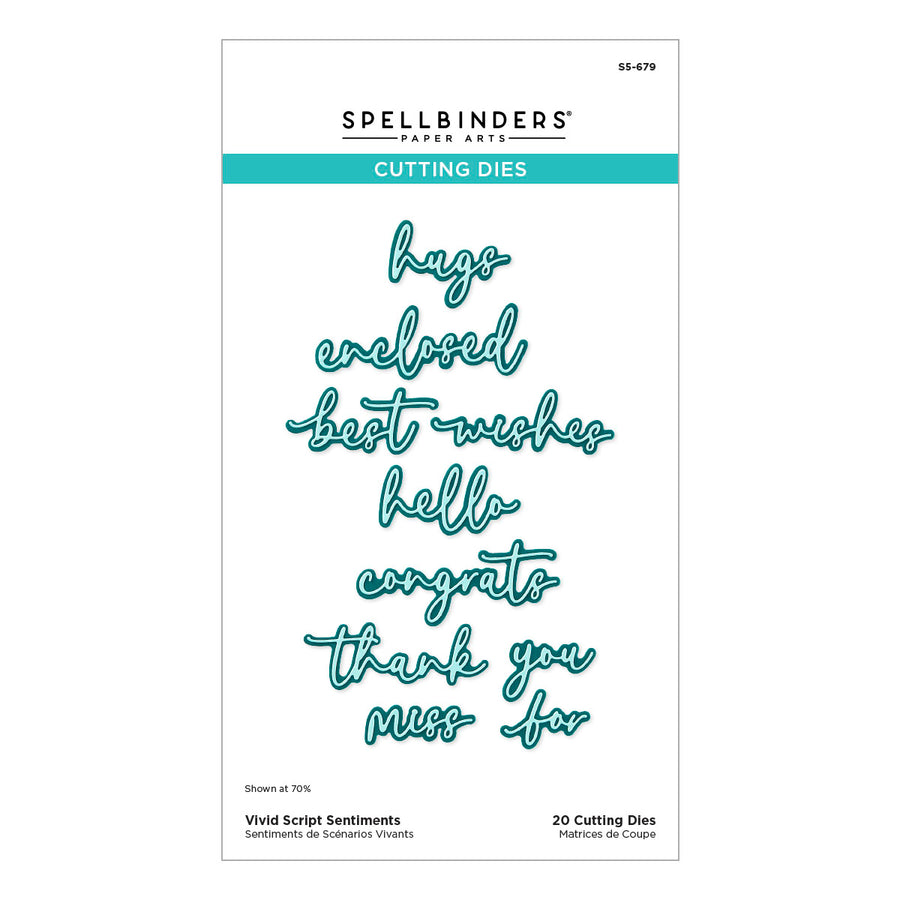 Spellbinders - Vivid Script Sentiments Etched Dies from the Vivid Expressions Collection