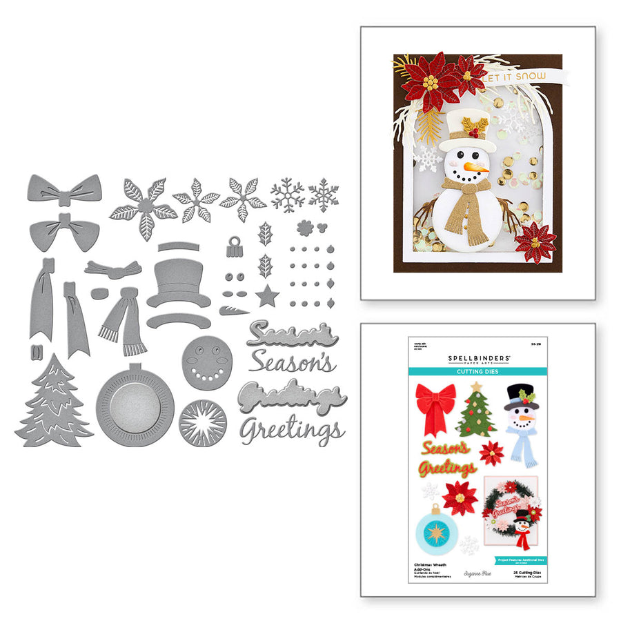 Spellbinders - Christmas Wreath Add-Ons Etched Dies from the Beautiful Wreaths Collection by Suzanne Hue