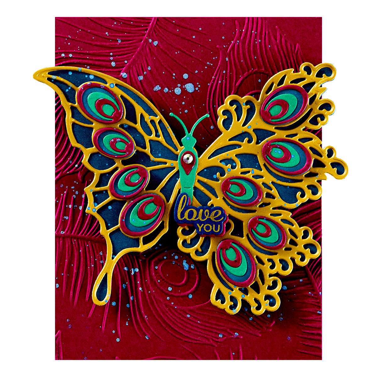 Spellbinders - Peacock Butterfly Etched Dies from the Peacock Paradise Collection by Dawn Bibby