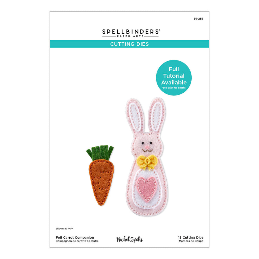 Spellbinders - Felt Carrot Companion Etched Dies from the Spring Felt Stitch & Create Collection by Nichol Spohr