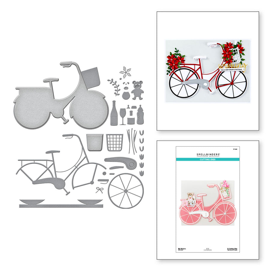 Spellbinders - Big Bicycle Etched Dies from the Bibi's Cats and Pugs Collection by Bibi Cameron