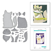 Spellbinders - Big Cat Etched Dies from the Bibi's Cats and Pugs Collection by Bibi Cameron