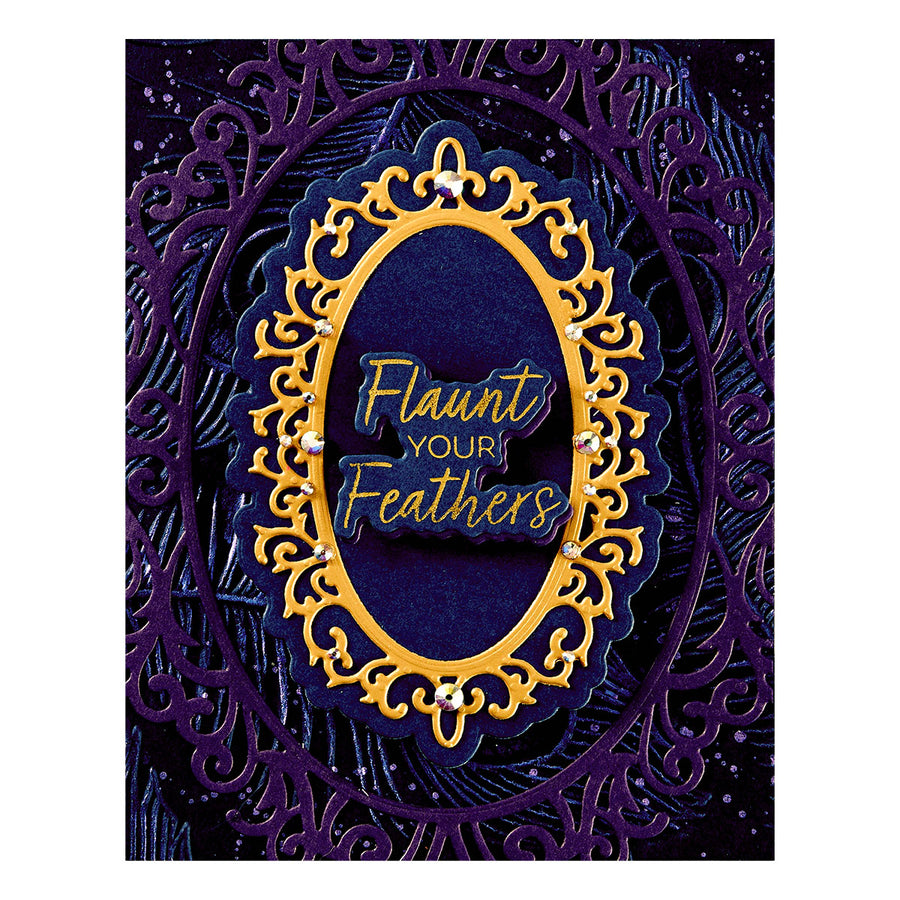 Spellbinders - Cameo Frames Etched Dies from the Peacock Paradise Collection by Dawn Bibby