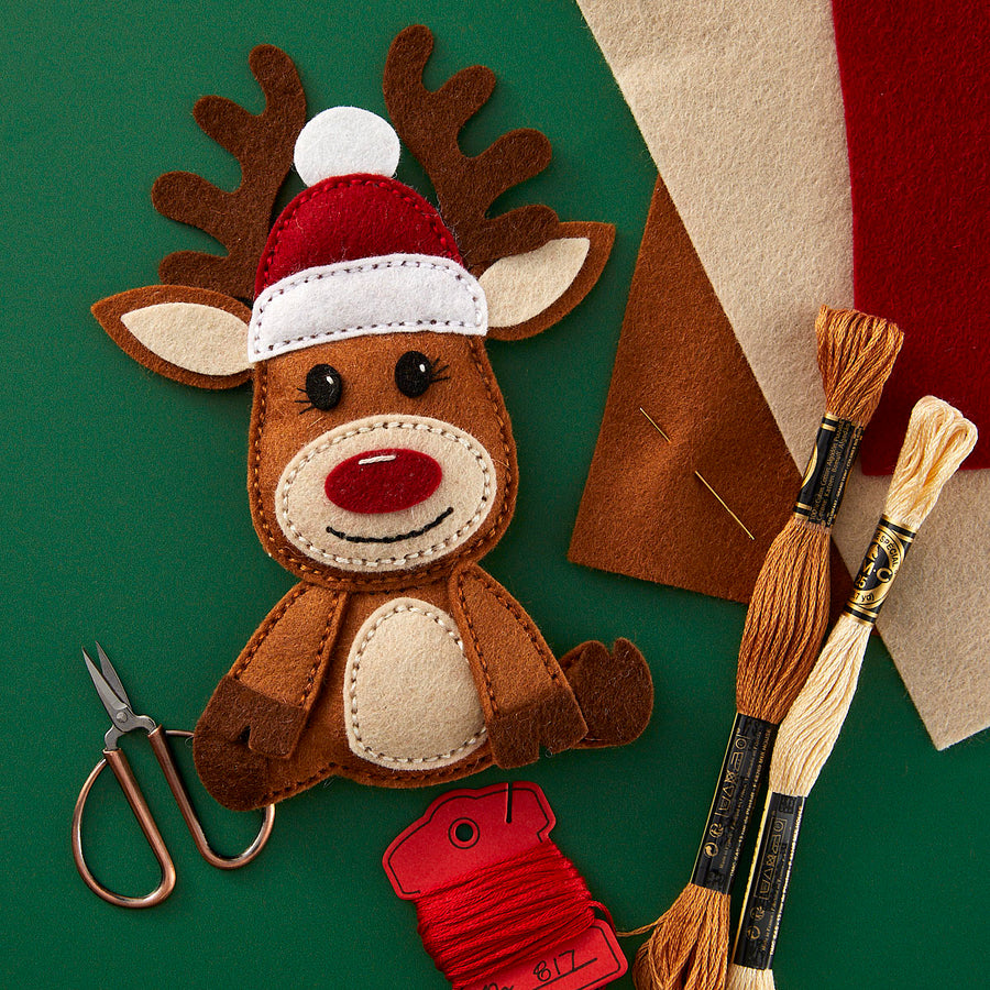 Spellbinders - Felt Reindeer Etched Dies from the Felt Stitch & Create Collection by Nicole Spohr