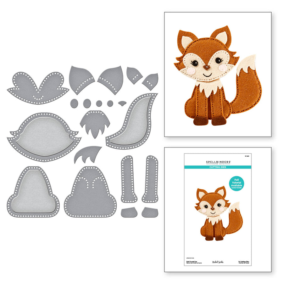 Spellbinders - Felt Forest Fox Etched Dies from the Felt Stitch & Create Collection by Nicole Spohr