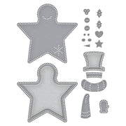 Spellbinders - Felt Snowman Star Etched Dies from the Felt Stitch & Create Collection by Nicole Spohr