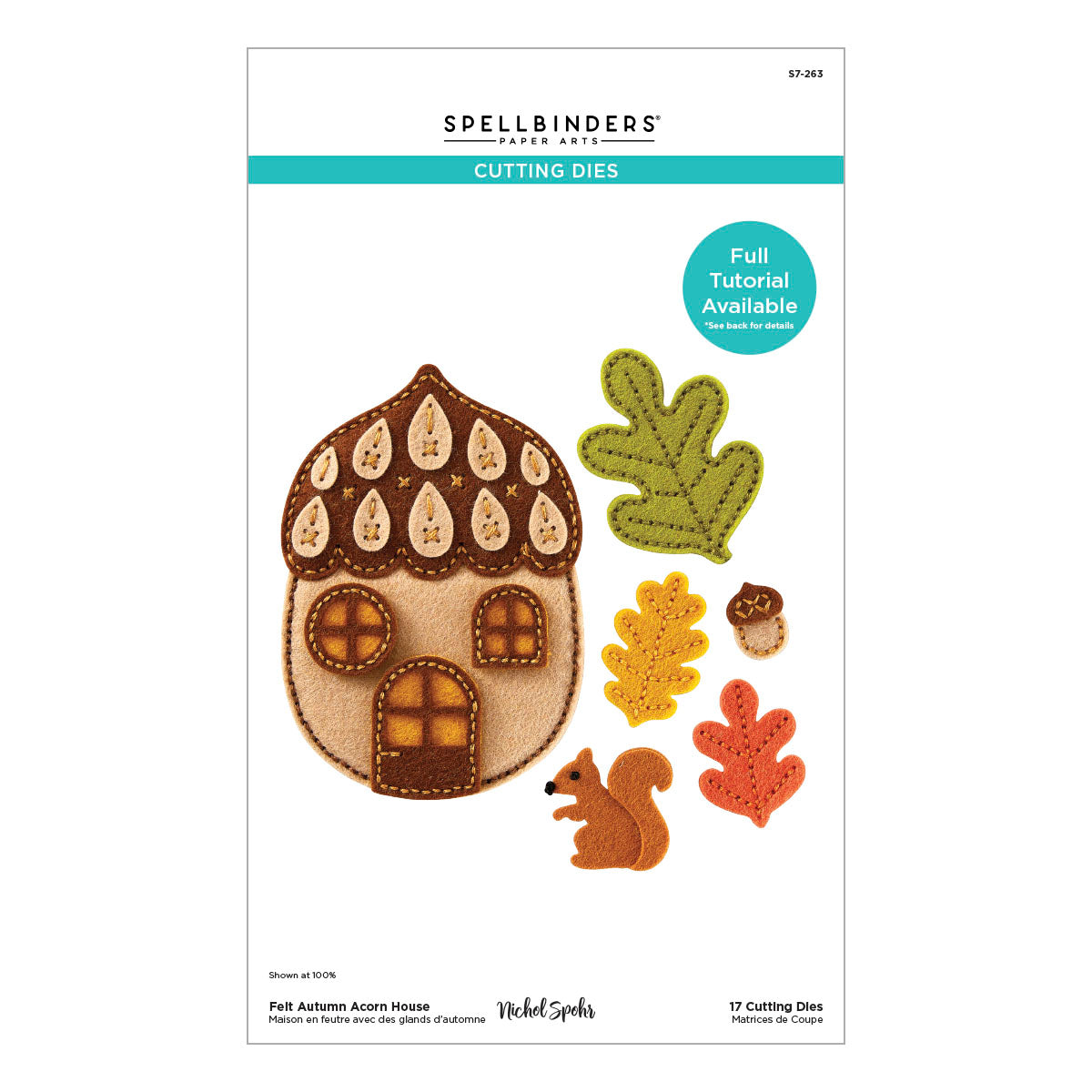 Spellbinders - Felt Autumn Acorn House Etched Dies from the Felt Stitch & Create Collection by Nicole Spohr