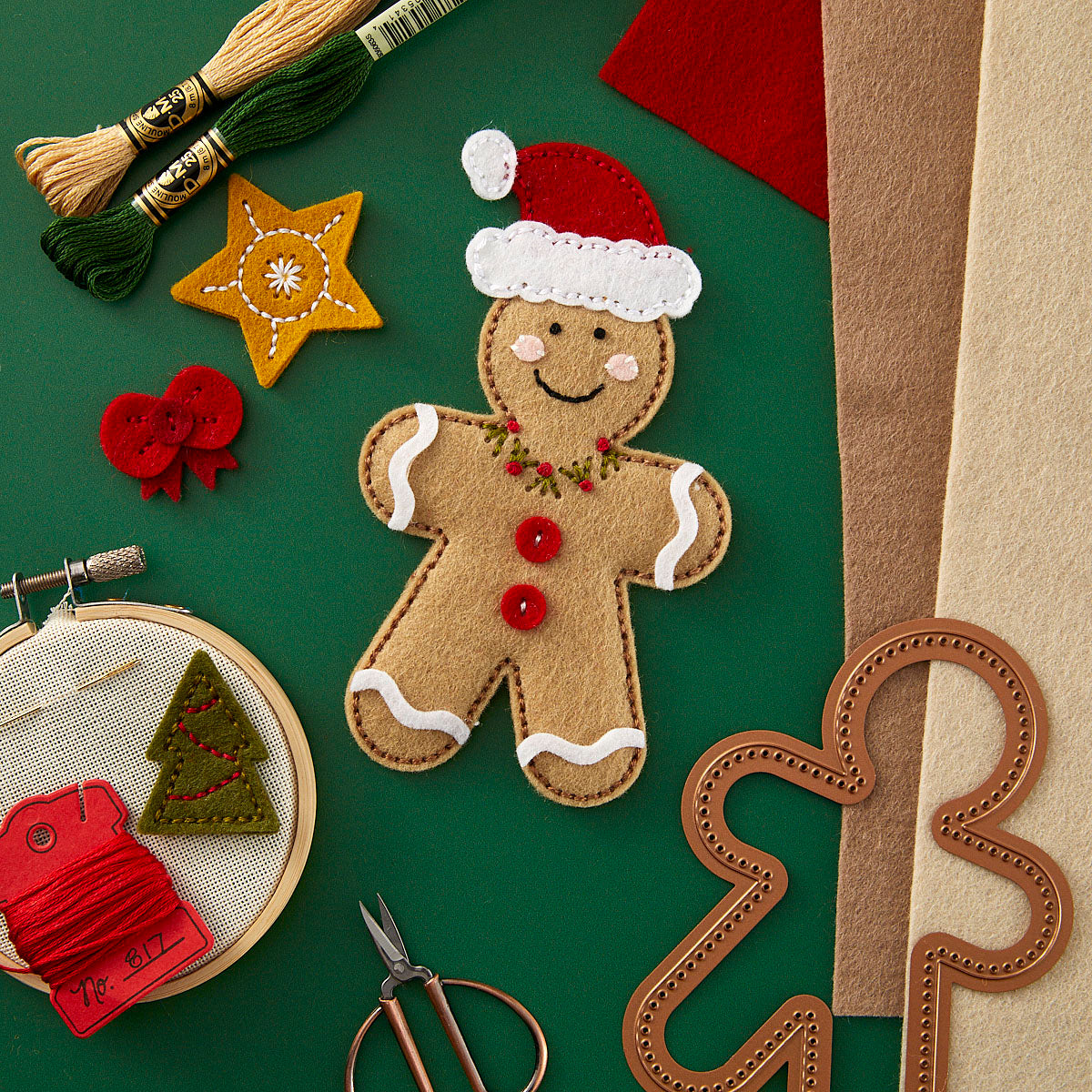 Spellbinders - Felt Gingerbread Boy & Girl Etched Dies from the Felt Stitch & Create Collection by Nicole Spohr