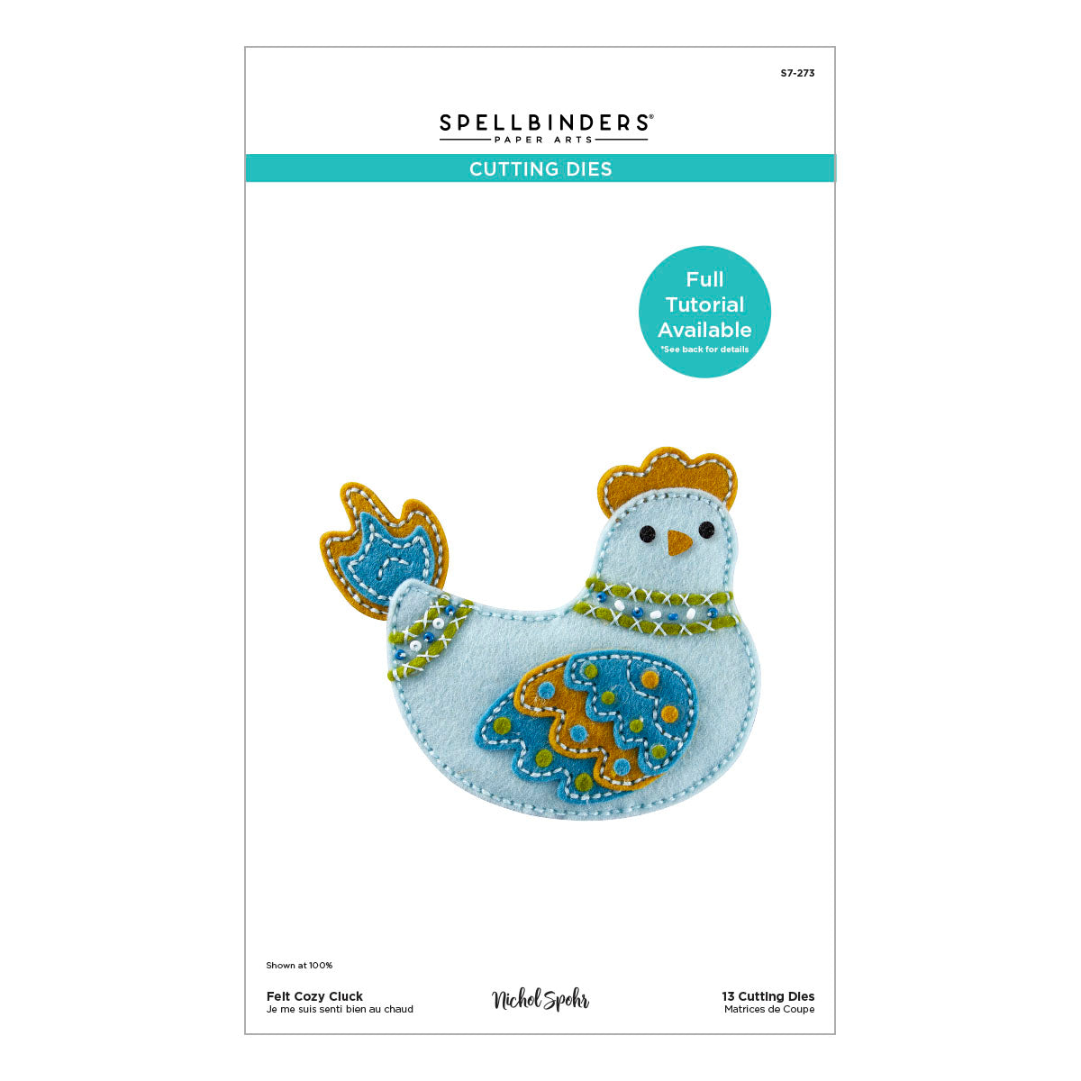 Spellbinders - Felt Cozy Cluck Etched Dies from the Spring Felt Stitch & Create Collection by Nichol Spohr