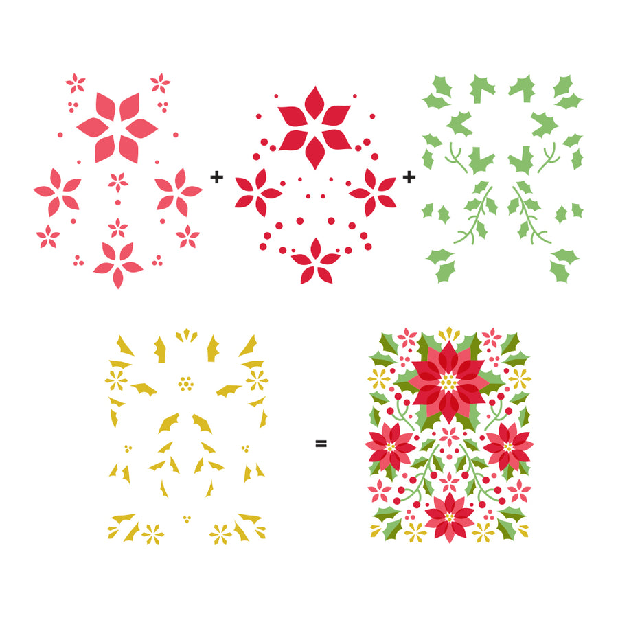 Hero Arts - Color Layering Poinsettia Pattern Stencils