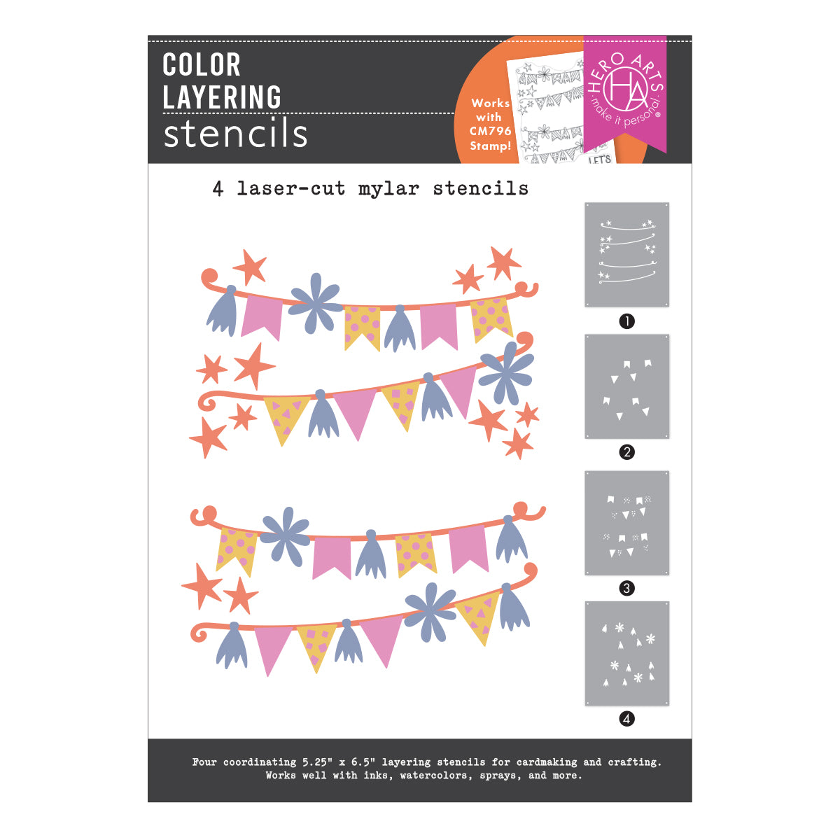 Hero Arts - Color Layering Celebrate Stencils from the Let's Celebrate Collection