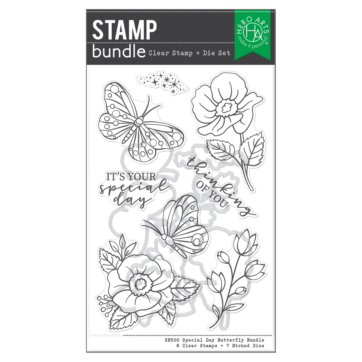 Hero Arts - Special Day Butterfly Stamp & Cut from the Spring Whimsy Collection