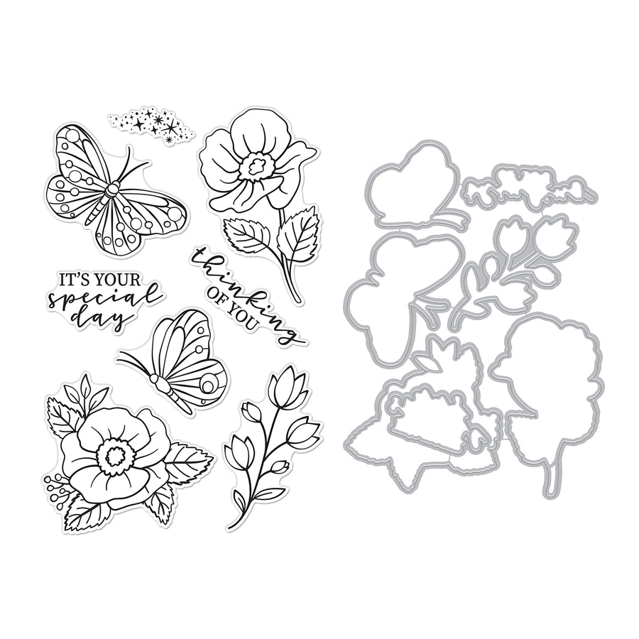 Hero Arts - Special Day Butterfly Stamp & Cut from the Spring Whimsy Collection