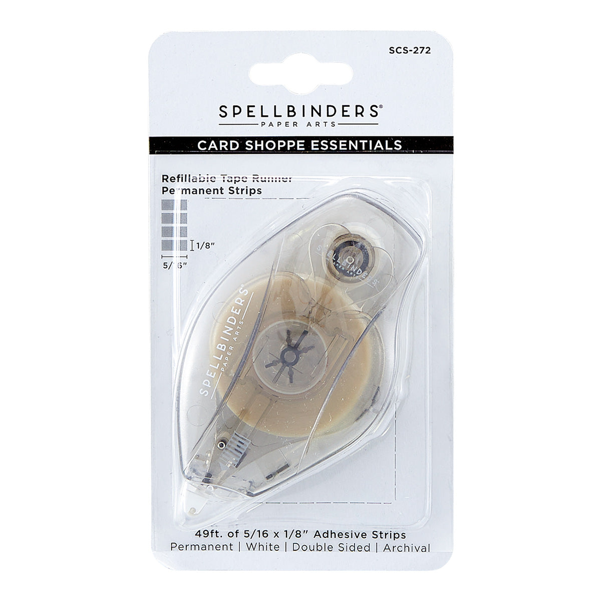 Spellbinders - Refillable Tape Runner Permanent Adhesive Strips Card Shoppe Essentials