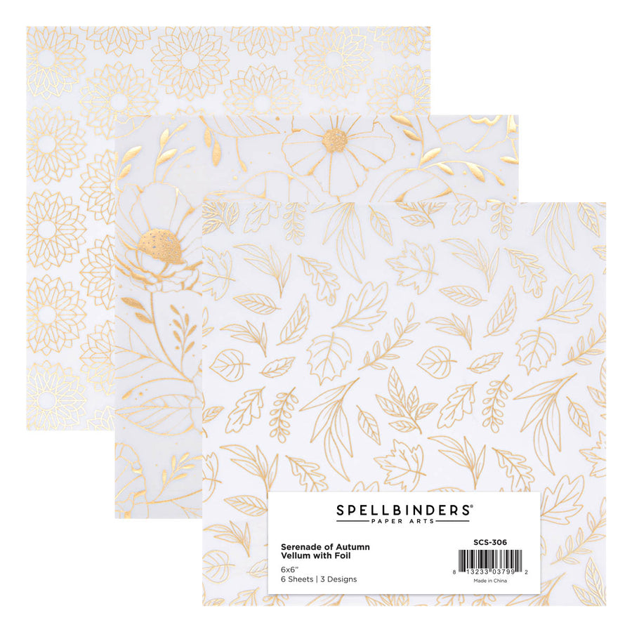 Spellbinders - Foiled Vellum 6 x 6" Paper Pad from the Serenade of Autumn Collection