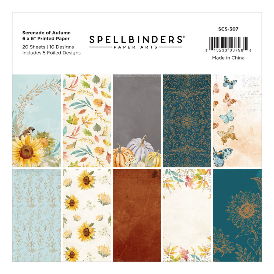 Spellbinders - Serenade of Autumn 6" x 6" Paper Pad from the Serenade of Autumn Collection