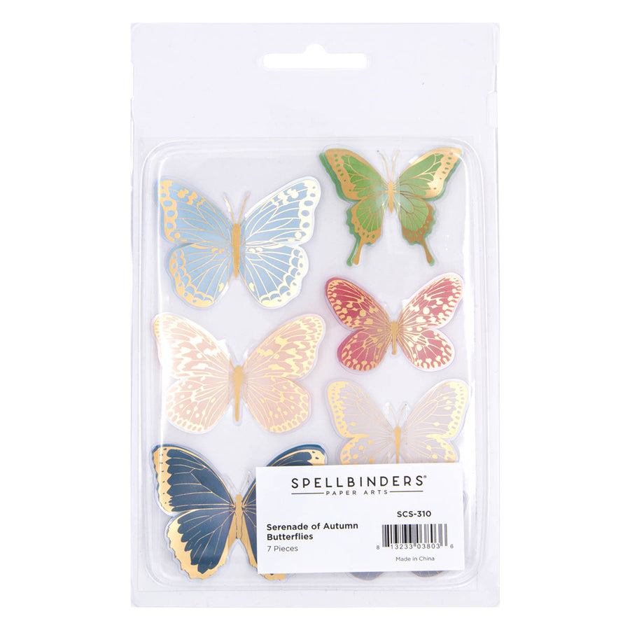 Spellbinders - Dimensional Autumn Butterfly Stickers from the Serenade of Autumn Collection