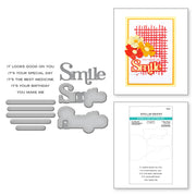 Spellbinders - You Make Me Smile Sentiments Clear Stamp and Die Set from the Spotlight Frames and Florals Collection by Lisa Horton