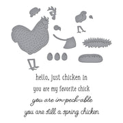 Spellbinders - Spring Chicken Clear Stamp & Die Set from the On the Farm Collection