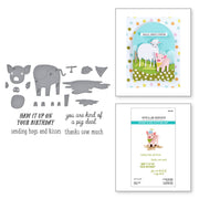 Spellbinders - Ham It Up Clear Stamp & Die Set from the On the Farm Collection