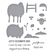 Spellbinders - Counting Sheep Clear Stamp & Die Set from the On the Farm Collection