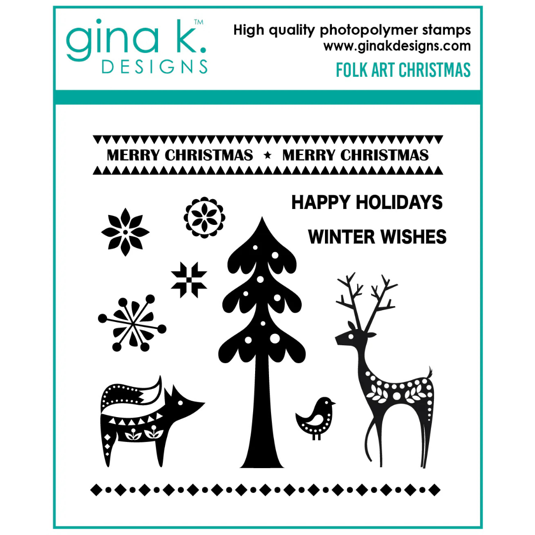 Gina K Designs - Folk Art Christmas Stamps