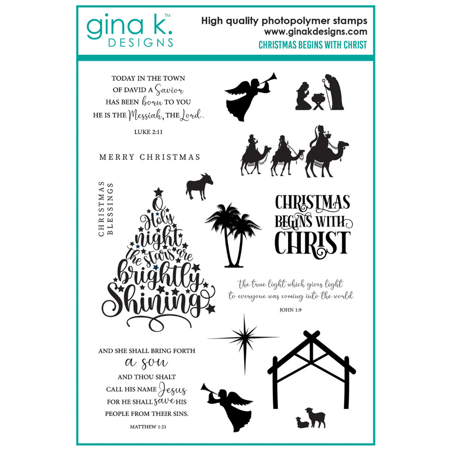 Gina K Designs - Christmas Begins with Christ Stamps