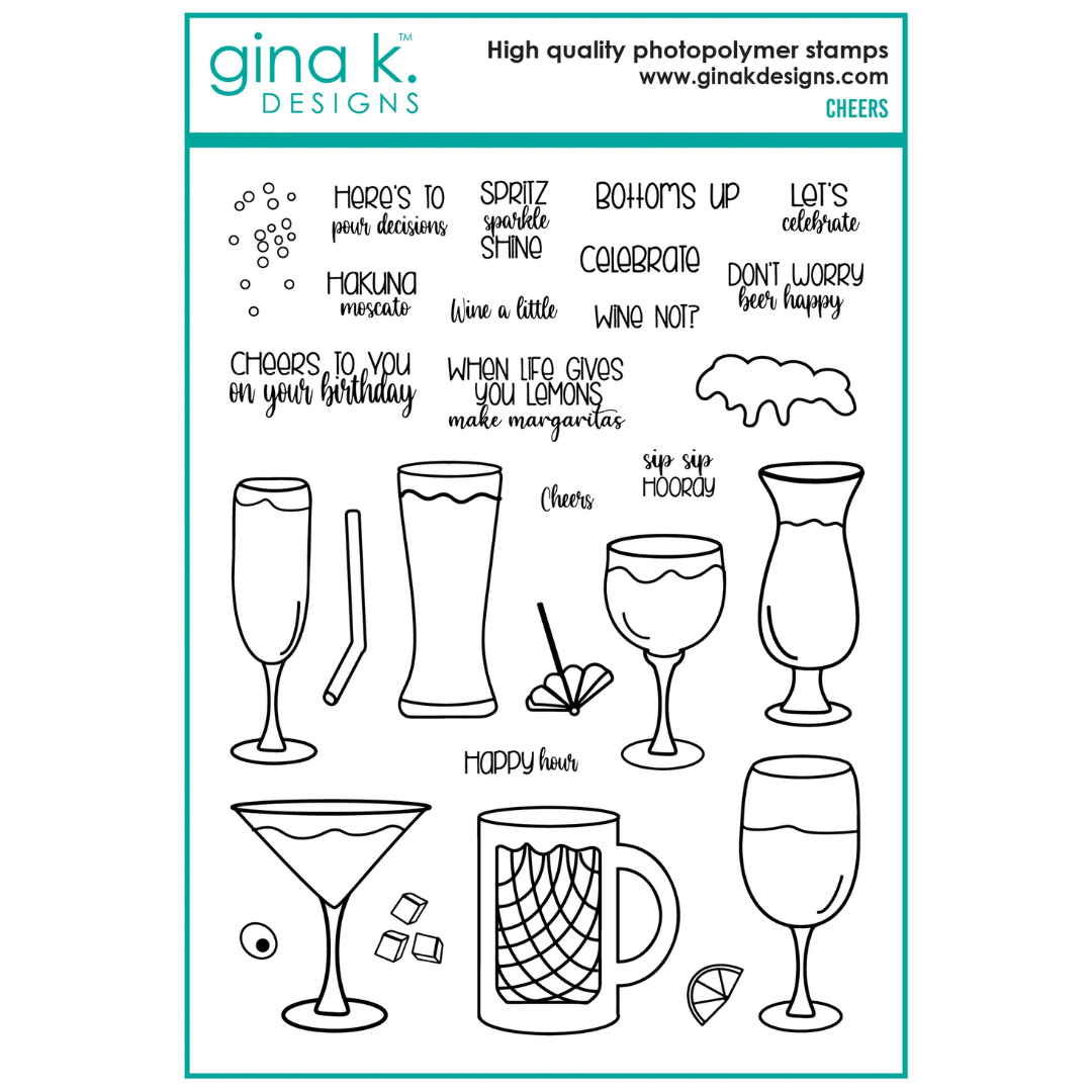 Gina K Designs - Cheers Stamp & Die Bundle