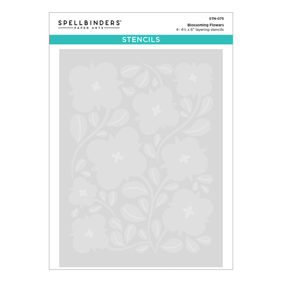 Spellbinders - Blossoming Flowers Layered Stencil from the Flower Market Collection