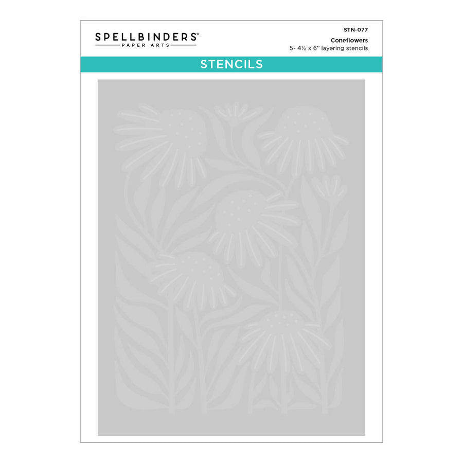 Spellbinders - Coneflower Layered Stencil from the Flower Market Collection