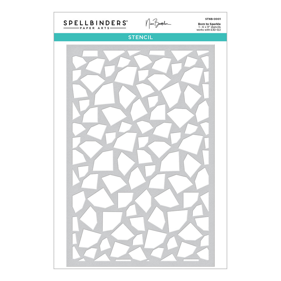 Spellbinders - Born to Sparkle 3D Embossing Folder and Stencil Bundle from the Bougie Birthday Collection by Nina Boettcher