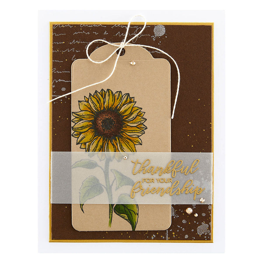 Spellbinders - Sunflower Greetings Clear Stamp Set from the Serenade of Autumn Collection