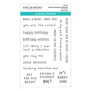 Spellbinders - Monster Birthday Sentiments Clear Stamp Set from the Monster Birthday Collection