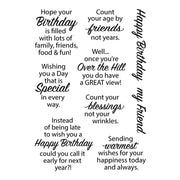 Spellbinders - Birthday Messages Clear Stamp Set from the All the Sentiments Collection by Stampendous