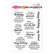 Spellbinders - Birthday Messages Clear Stamp Set from the All the Sentiments Collection by Stampendous