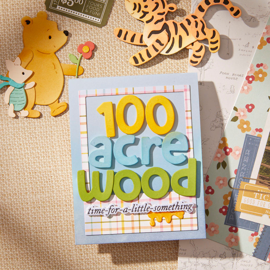 Spellbinders - Pooh's Alphabet, Numbers & More Etched Dies from the Say Cheese Classic Pooh Collection in Collaboration with Simple Stories