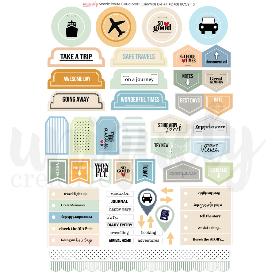 Uniquely Creative - Scenic Route Cut-a-Part Sheet