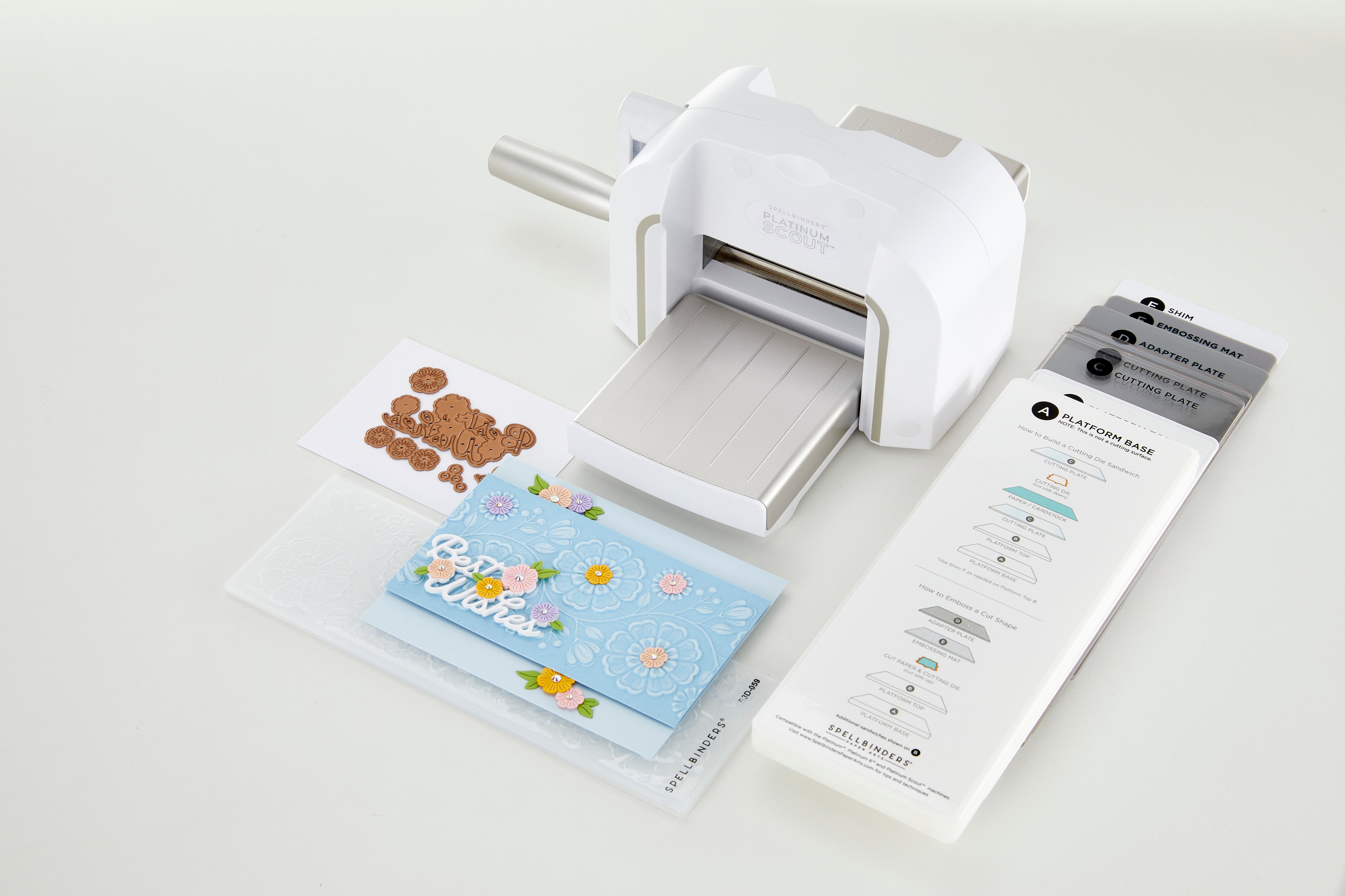 Spellbinders White Platinum Scout Die Cutting and Embossing Machine - 3.5" Platform