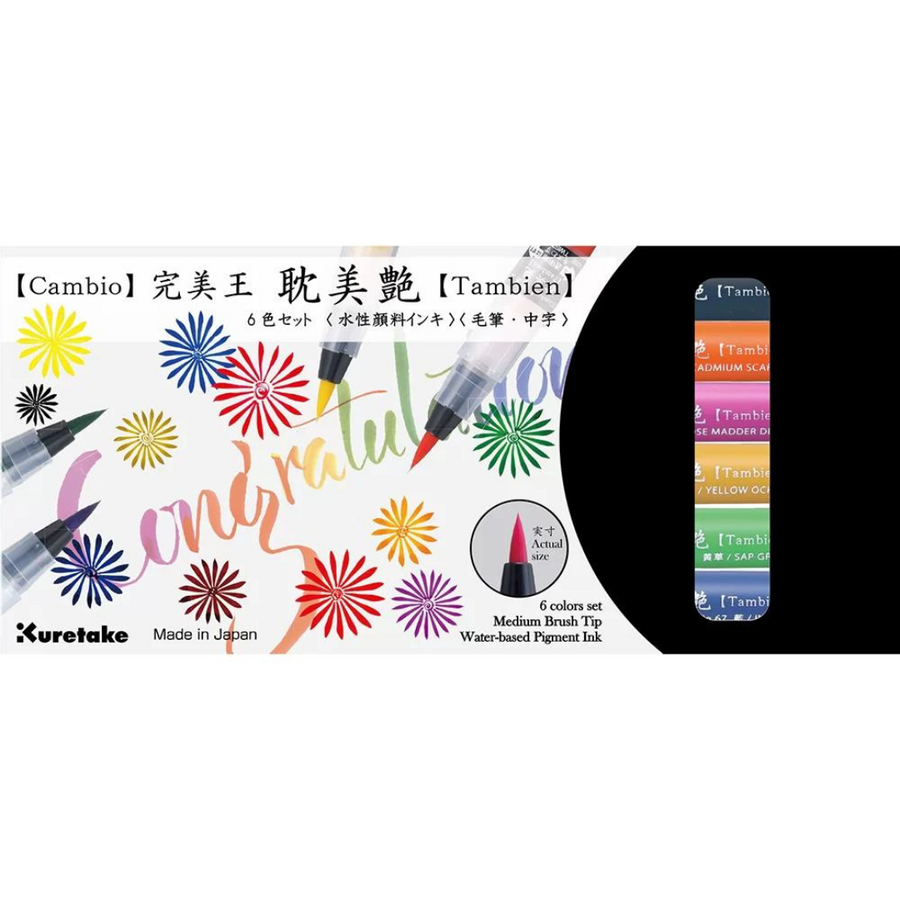 Kuretake - Cambio Tambien 6 Colour Pen Set B