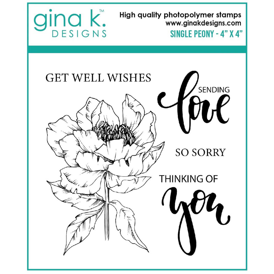 Gina K Designs Single Peony Stamps MINI