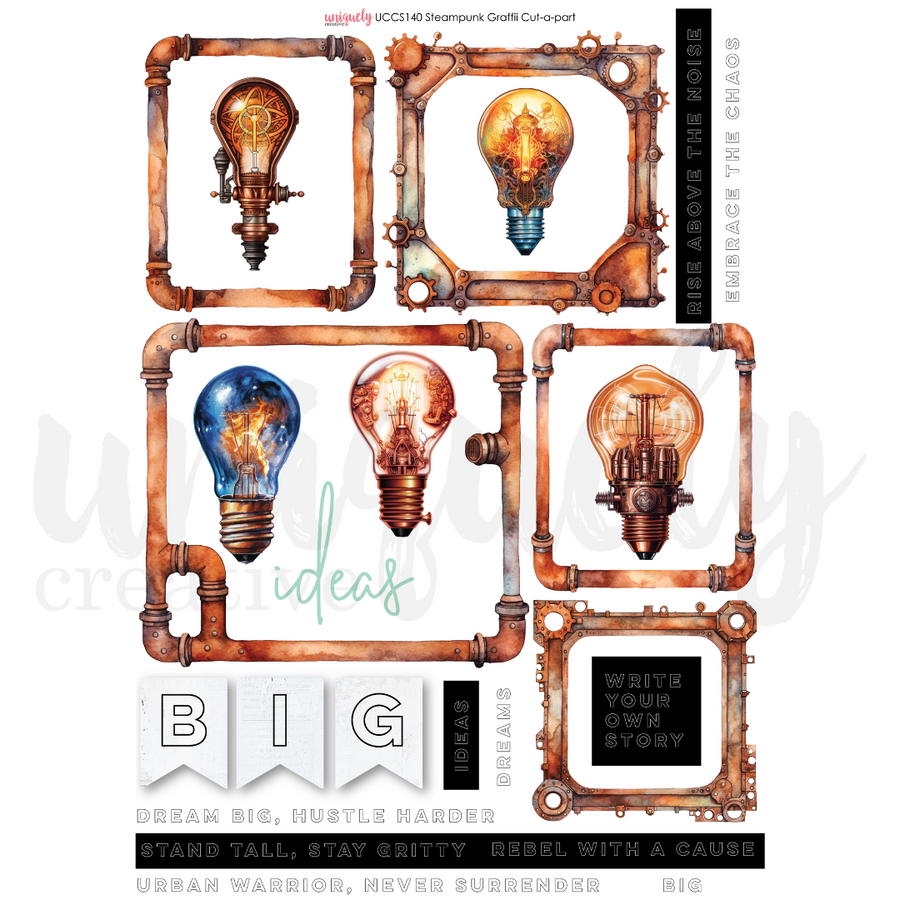 Uniquely Creative - Steampunk Graffiti Cut-a-Part Sheet