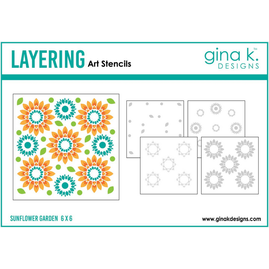 Gina K Designs - Sunflower Garden Stencil