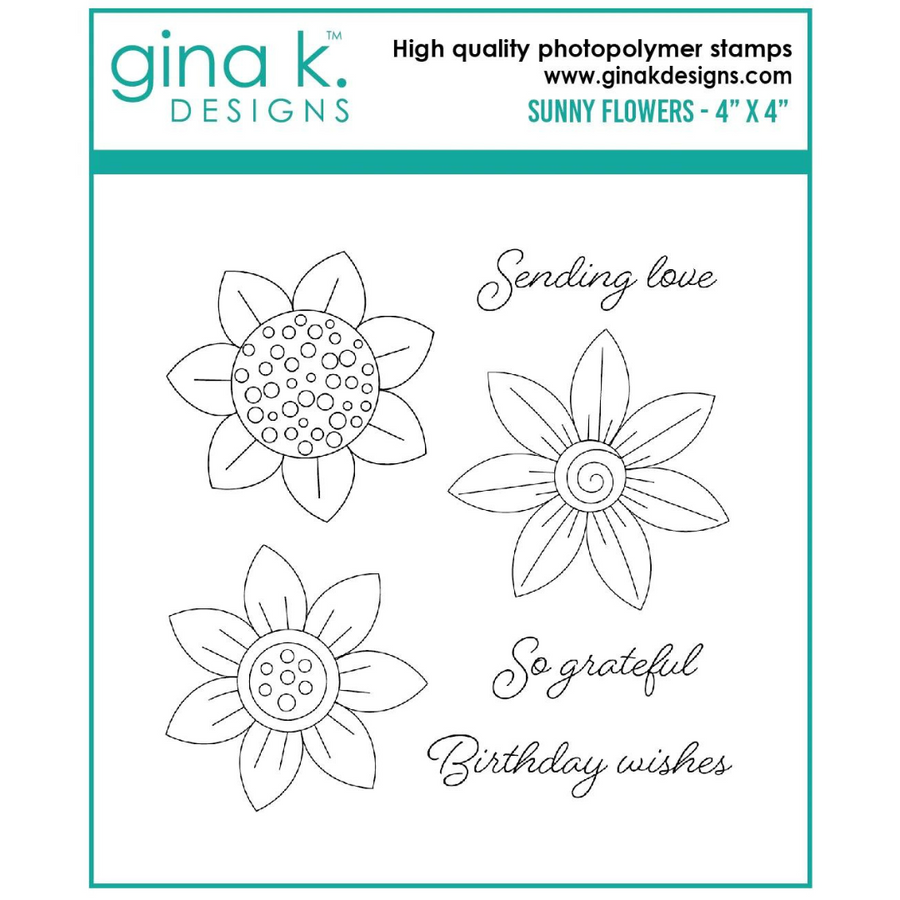 Gina K Designs Sunny Flowers Stamps MINI