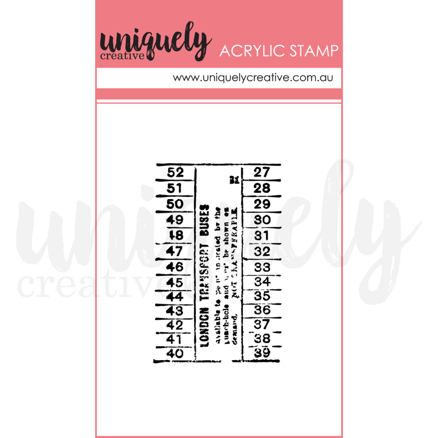 Uniquely Creative - Vintage Bus Ticket Mark Making Mini Stamp