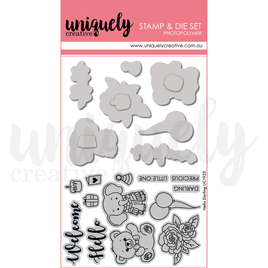 Uniquely Creative - Hello Darling Stamp & Die Set