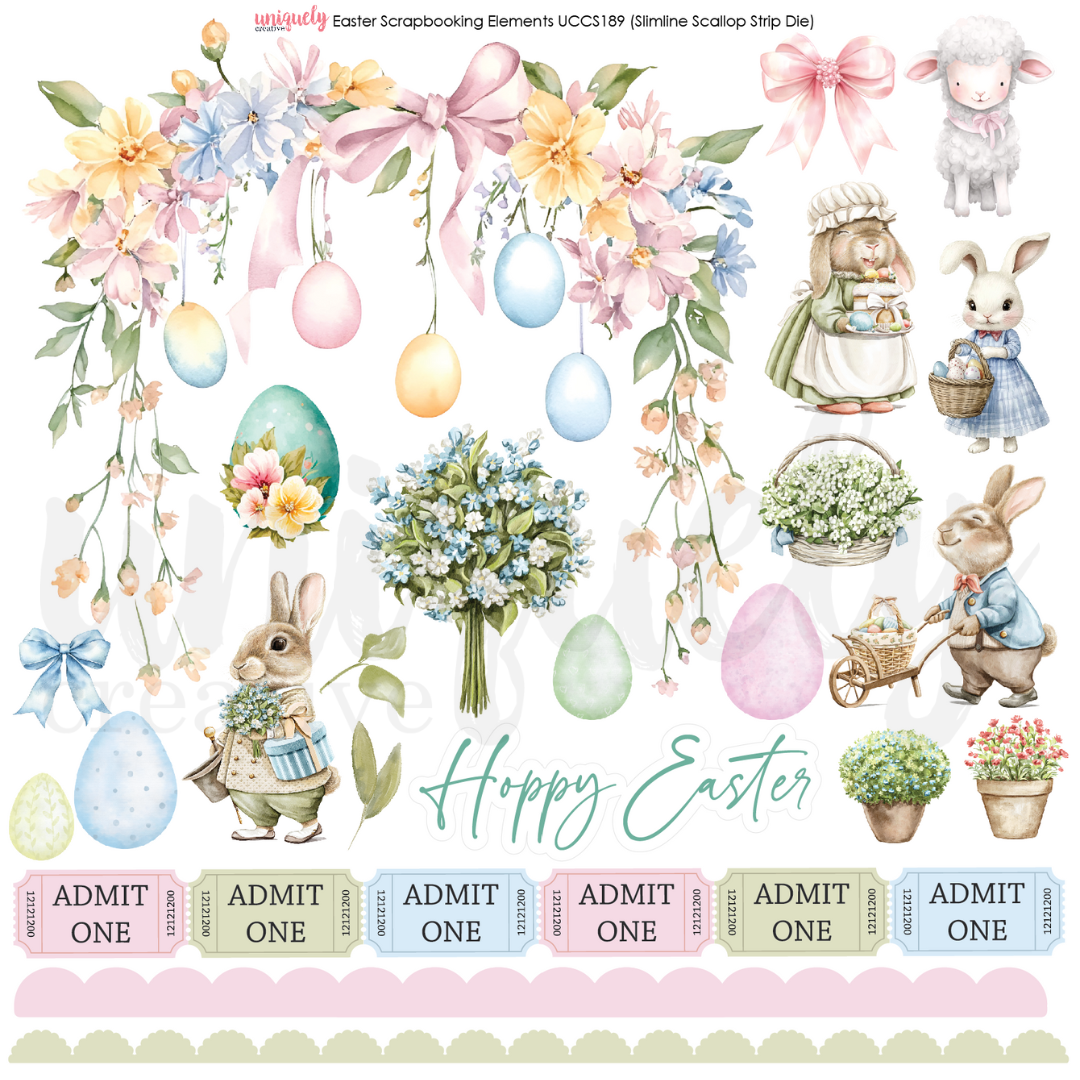 Uniquely Creative - Easter Scrapbooking Elements Cut-a-Part Sheet