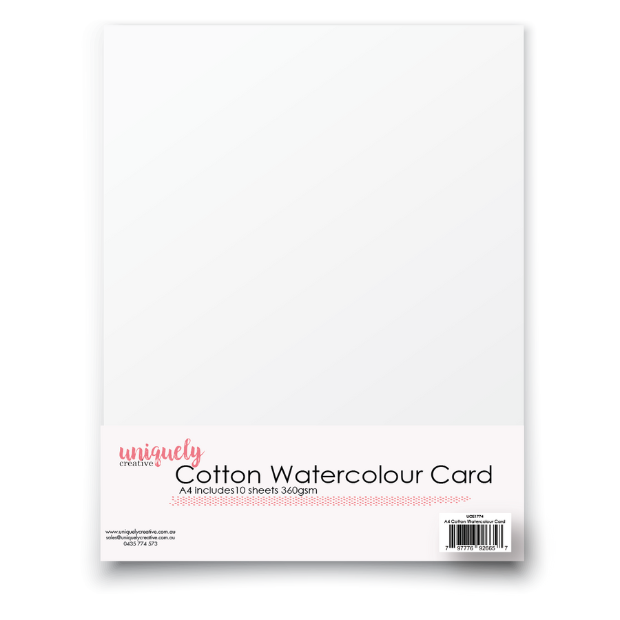 Uniquely Creative - A4 Cotton Watercolour Card 350gsm (10 sheets)