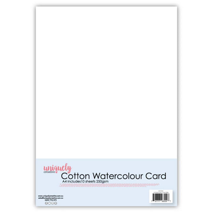 Uniquely Creative - A4 Cotton Watercolour Card 250gsm (10 sheets)