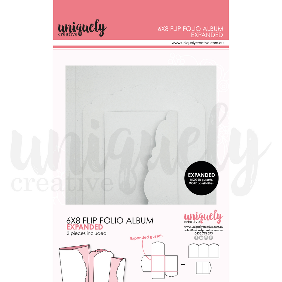 Uniquely Creative - 6" x 8" Flip Folio Album - White Expanded