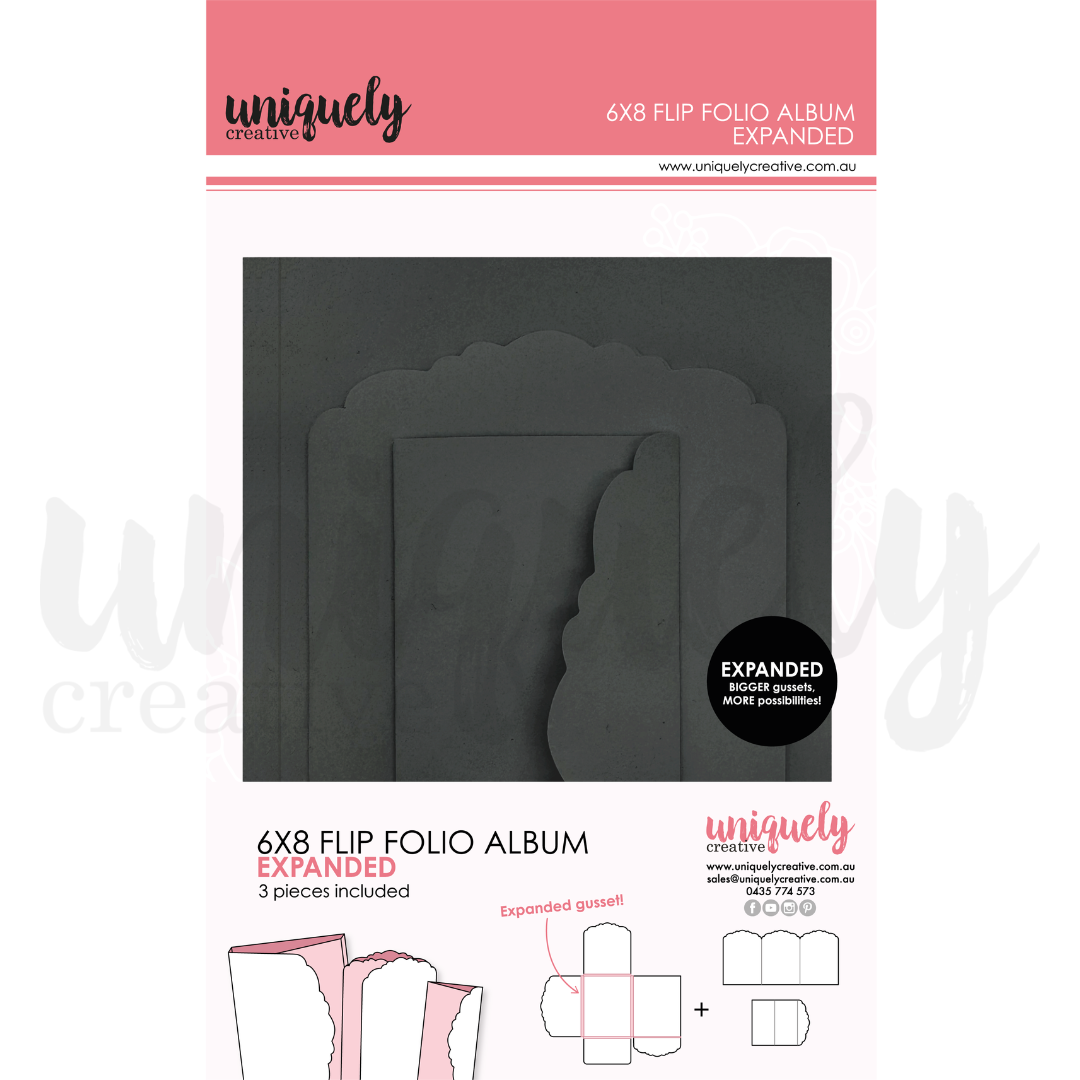 Uniquely Creative - 6" x 8" Flip Folio Album - Black Expanded